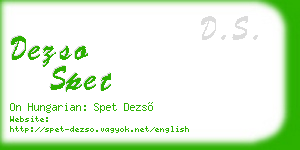 dezso spet business card